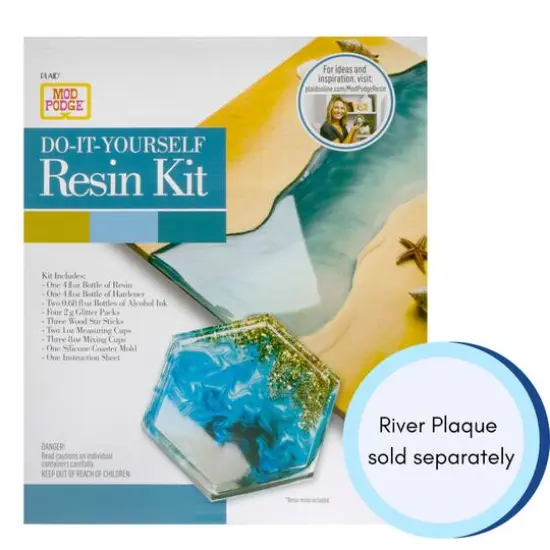 Mod Podge&reg; Blue & Gold Do-It-Yourself Hexagon Coaster Kit {8}