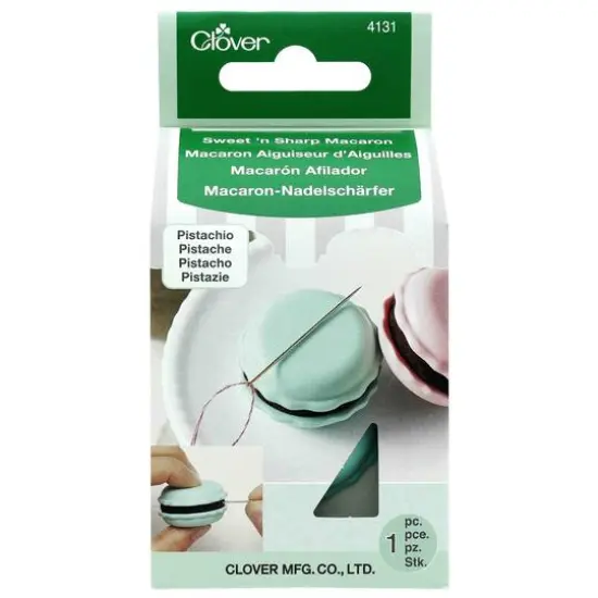 Clover Pistachio Sweet'n Sharp Macaron Magnet & Needle Sharpener {1}
