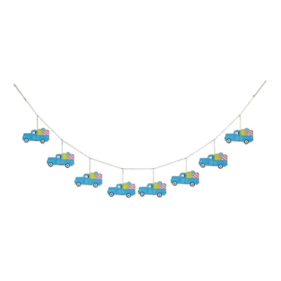 Glitzhome&reg; Easter Metal Truck Garland {1}
