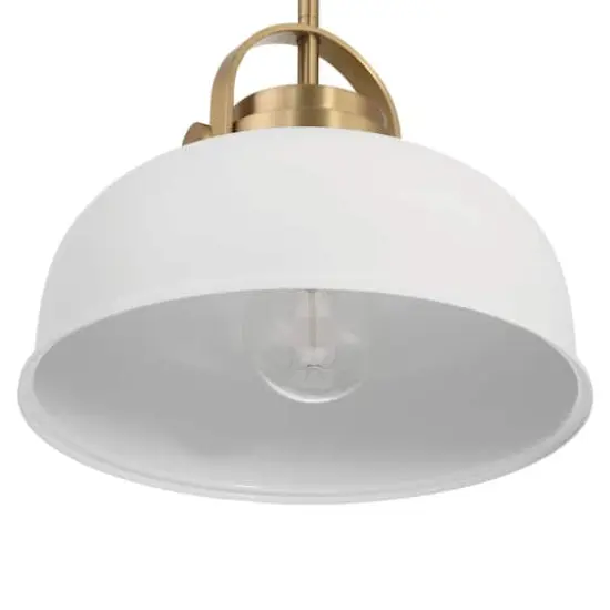 Hello Honey&reg; Arte White & Gold Industrial Metal 2-Tone Ceiling Light {4}