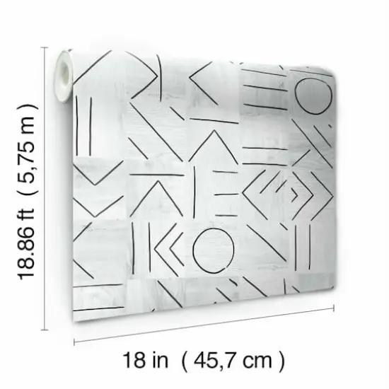 RoomMates Down The Line Peel & Stick Wallpaper Black and Gray {9}