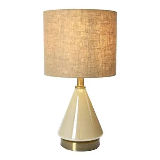 Hello Honey&reg; 20" Cream Glass Table Lamp with Linen Shade {6}