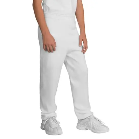 Port & Company&reg; Youth Core Fleece Sweatpants White {4}