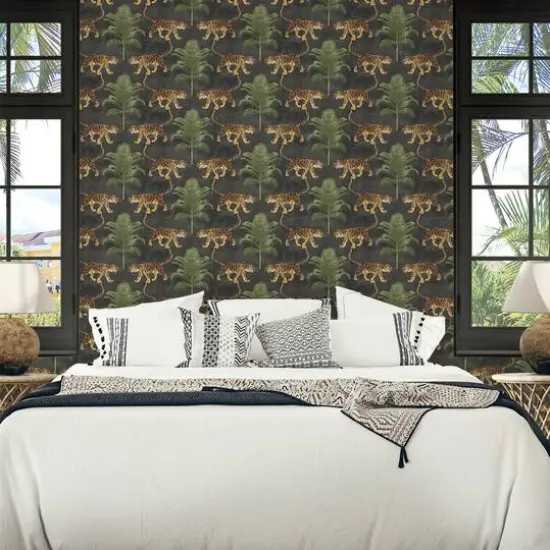 Tommy Bahama&reg; Tiger and Tree Peel & Stick Wallpaper Coal {9}