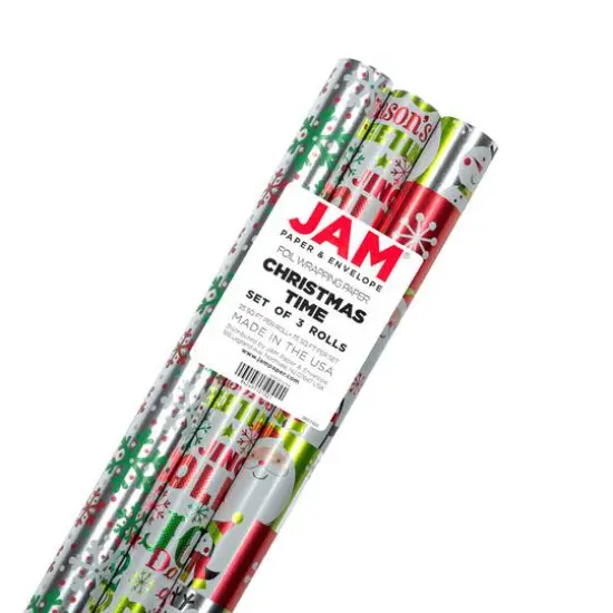 JAM Paper Ornament, Berry & Stripe Gift Wrap Set {5}