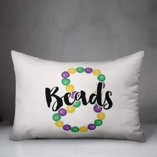 Beads & Bling Mardi Gras Throw Pillow {4}