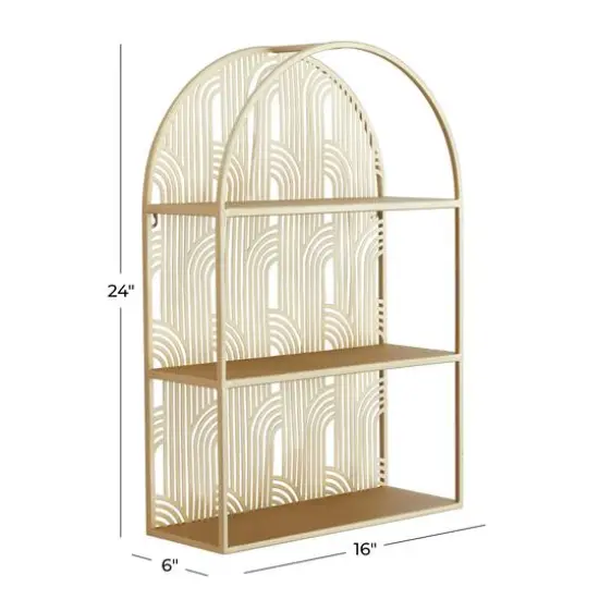 Gold Glam Wall Shelf, 16" x 6" x 24" {6}