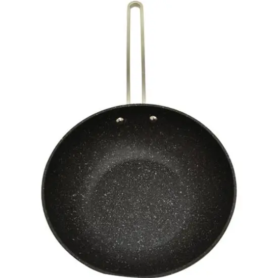 THE ROCK by Starfrit 7.08" Personal Wok Pan With Stainless Steel Wire Handle {5}