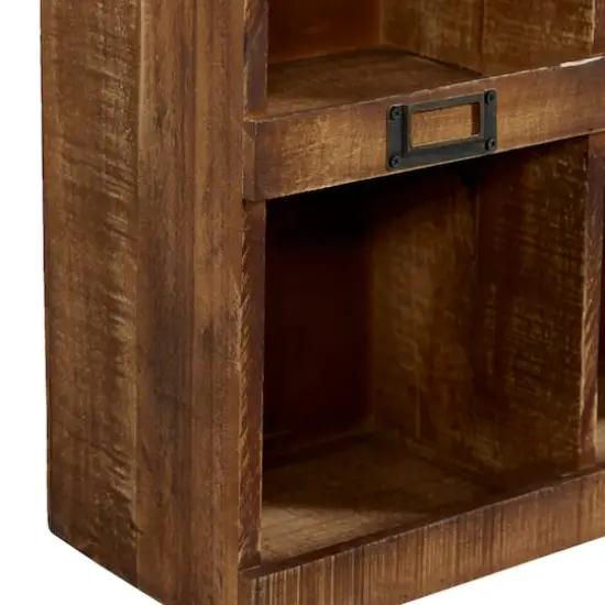 Brown Wood Rustic Wall Shelf, 42" x 18" x 7" {5}