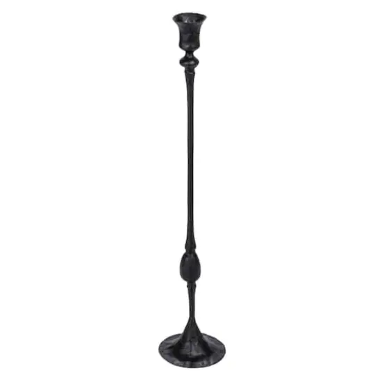 Hello Honey&reg; Black Decorative Hand-Forged Metal Taper Candle Holder {1}