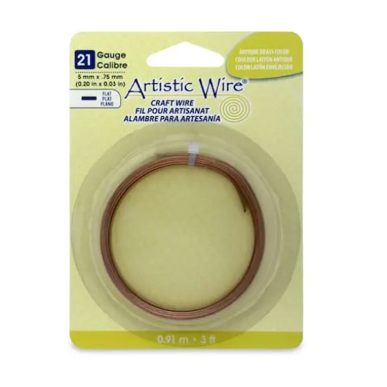 Artistic Wire&reg; 21 Gauge Flat Craft Wire Antique Brass {1}