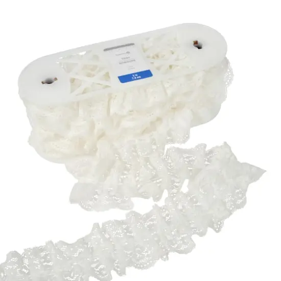 3" White Pleated Lace Trim by Celebrate It&reg; {3}