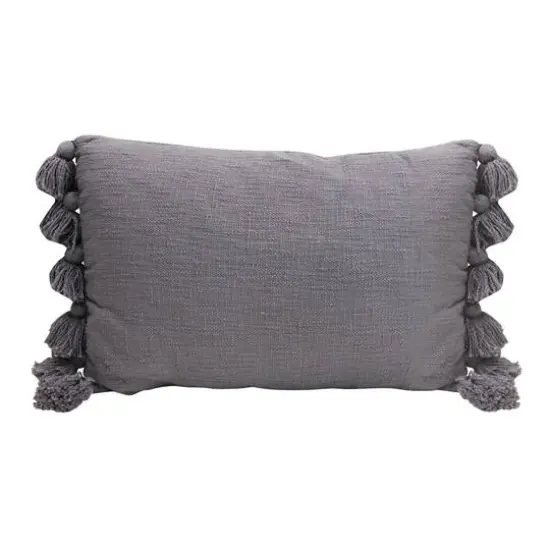 Hello Honey&reg; Blue Lumbar Pillow with Tassels {1}