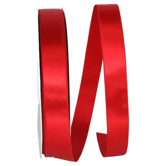 JAM Paper 7/8" x 100yd. Double Face Satin Allure Ribbon Red {1}