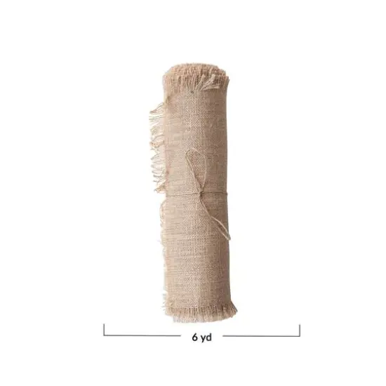 Hello Honey&reg; 6yd. Natural Woven Torn Jute Fabric Roll with Metallic Silver Thread {5}