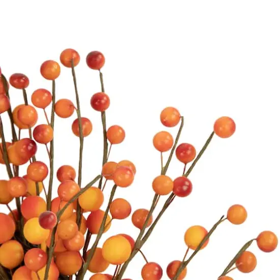 14" Orange & Red Berry Artificial Fall Harvest Twig Wreath {3}