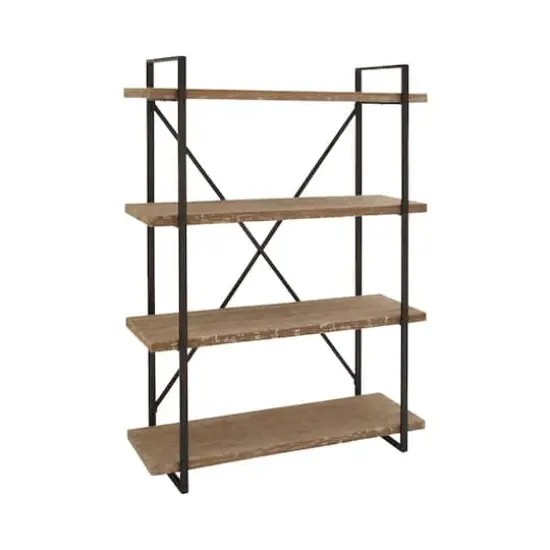 Brown Wood & Metal Industrial Shelving Unit {3}