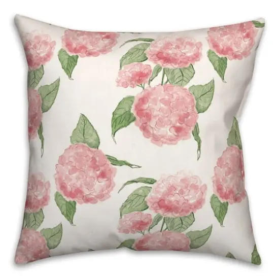 Pink Hydrangea Pattern 18" x 18" Throw Pillow {3}
