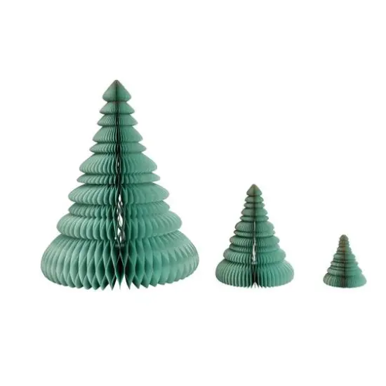 Hello Honey&reg; Turquoise Handmade Recycled Paper Folding Honeycomb Tree Set with Glitter {4}