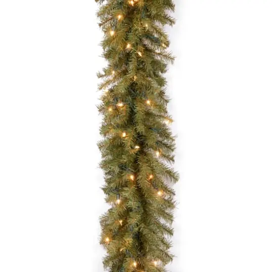 9ft. Pre-Lit Clear Lights Norwood Fir Garland {1}