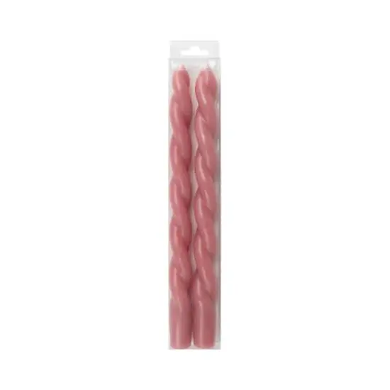10" Unscented Twist Taper Candles, 2ct. by Ashland&reg; Dark Pink {1}