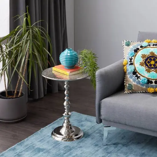 16" Silver Glam Coffee Table {10}