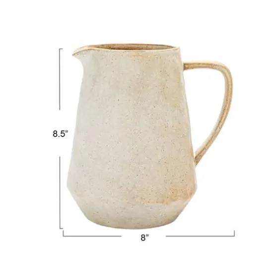 Hello Honey&reg; 2.5qt. Cream Reactive Glaze Stoneware Pitcher {4}