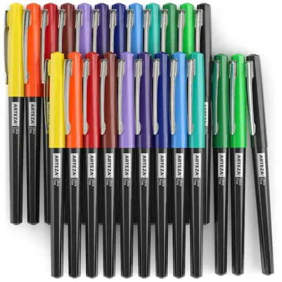 Arteza&reg; Rainbow Colors Permanent Ultra Fine Tip Marker Set {3}