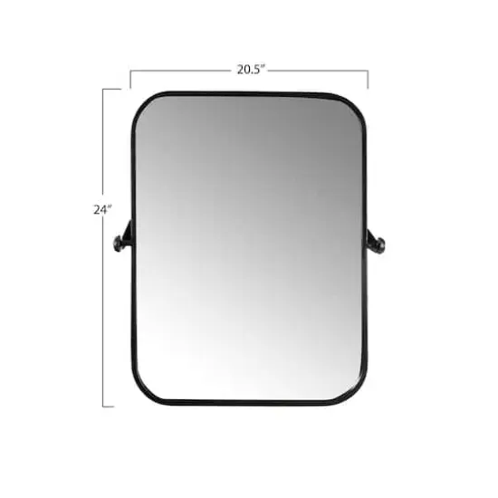 Hello Honey&reg; 24'' Metal Framed Pivoting Wall Mirror Black {5}