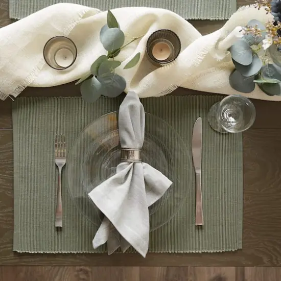 DII&reg; Ribbed Cotton Placemats, 6ct. Artichoke {5}