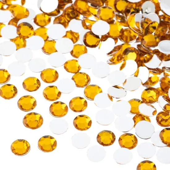 John Bead 6mm Acrylic Round Flat Back Rhinestones, 1,000ct. Gold {1}