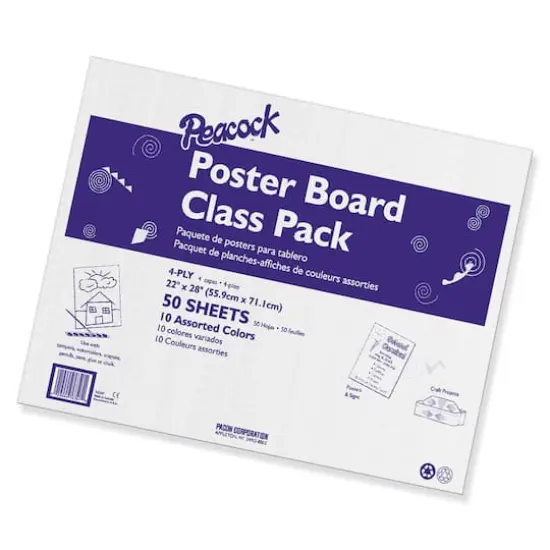 Pacon&reg; 22" x 28" Assorted Poster Board Class Pack, 50ct. {1}