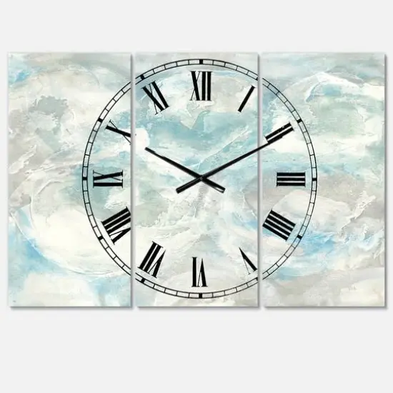 Designart Pale Blue Shade III Multipanel Wall Clock {3}