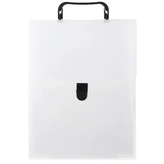 JAM Paper Clear Plastic Portfolio Vertical Briefcase with Handles {1}