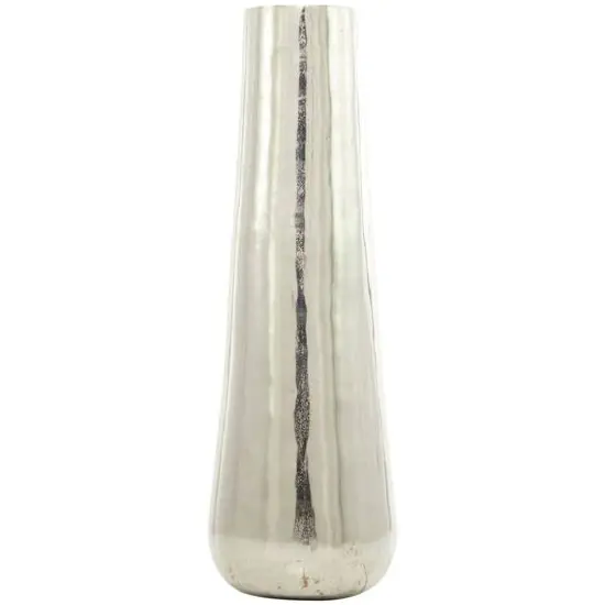 30.5" Aluminium Contemporary Vase Silver {5}