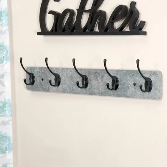 Household Essentials Wall Mounted Coat Rack with 5 Hooks {3}