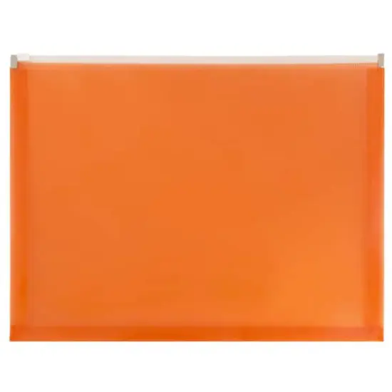 JAM Paper 9.75" x 13" Zip Closure Letter Booklet Plastic Envelopes, 12ct. Orange {1}