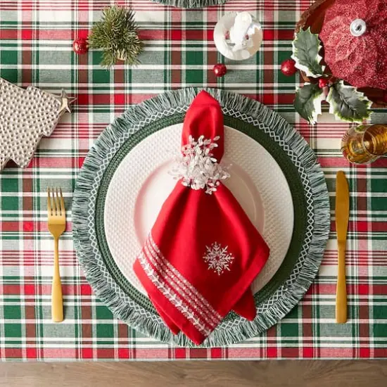 DII&reg; 52" Yuletide Plaid Tablecloth {8}