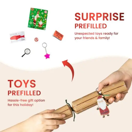 Glitzhome&reg; 12" Christmas Kraft Paper Characters Tag Party Cracker with Gift Contents, 6ct. {7}