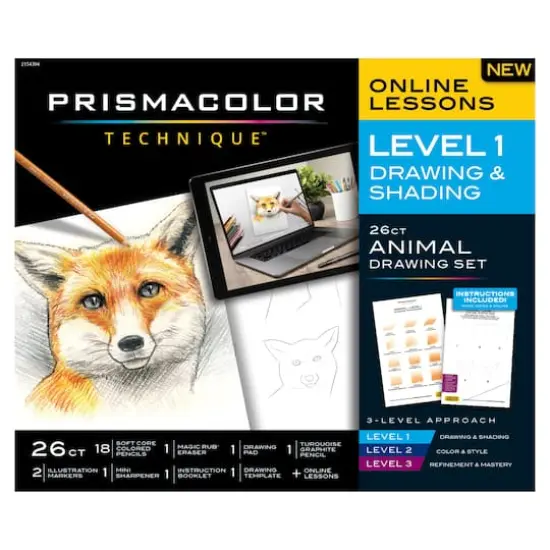 Prismacolor&reg; Technique&trade; Level 1 Drawing & Shading 26-Piece Animal Drawing Set {1}
