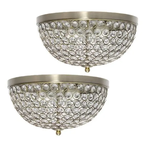 Lalia Home 13" Antique Brass Glam 2-Light Dome Flush Mount, 2ct. {9}