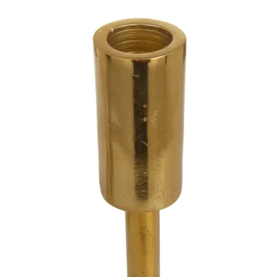 Set of 3 Gold Aluminum Contemporary Candle Holders, 14" x 5" x 5" {4}