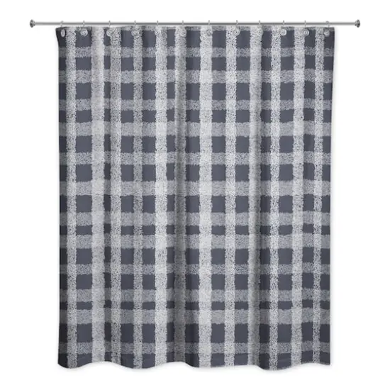 Chalky Plaid Shower Curtain Navy {1}