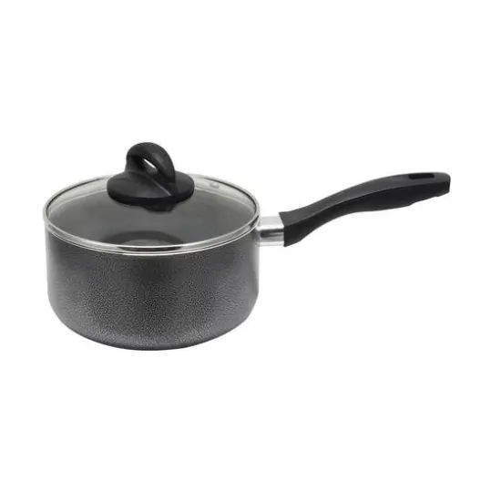 Oster Clairborne 2.5qt. Charcoal Gray Aluminum Sauce Pan with Lid {1}