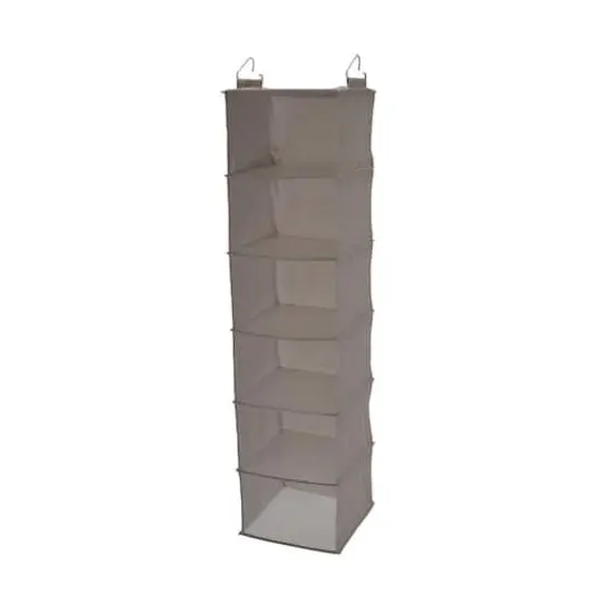 Household Essentials 6 Shelf Hanging Closet Organizer Silver {1}