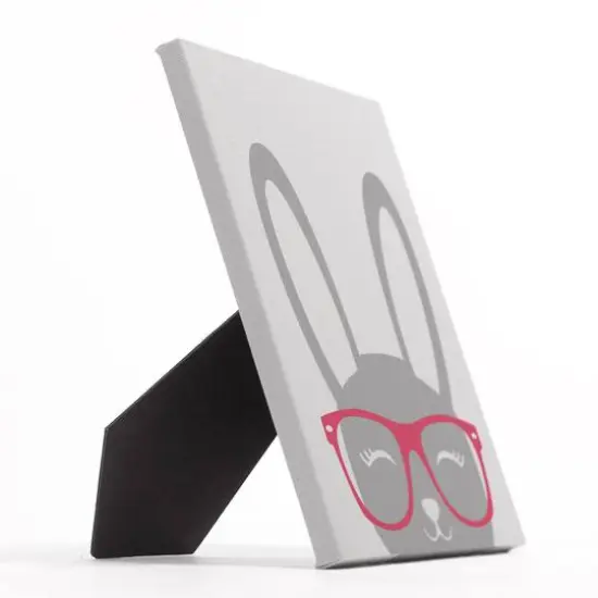 Happy Bunny with Glasses Tabletop Canvas Art  {3}