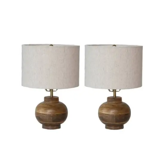 Hello Honey® 14.5" Natural Mango Wood Elegance Table Lamp, 2ct. {4}