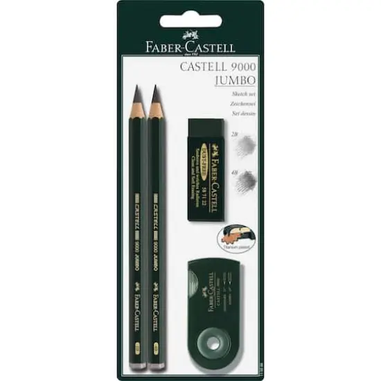 Faber-Castell 9000 Jumbo Graphite Pencil Sketch Set {1}
