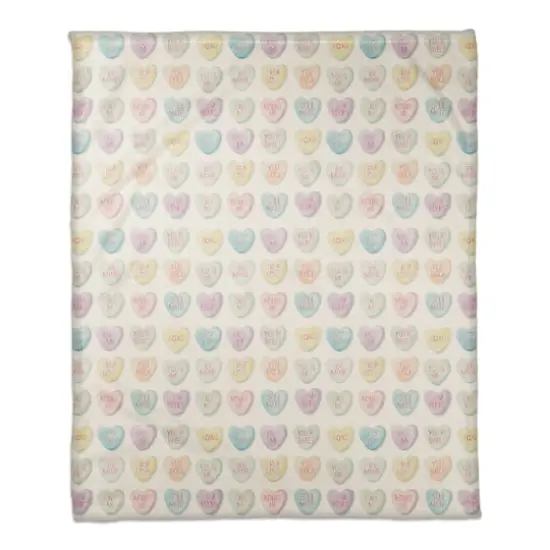 Be Mind Candy Heart Coral Fleece Throw Blanket {1}