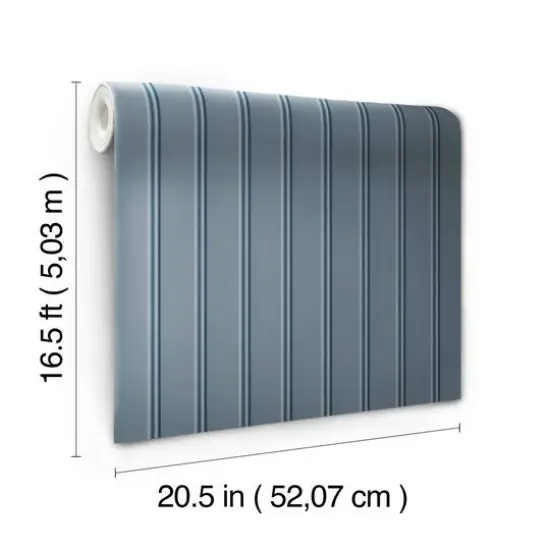 RoomMates Beadboard Peel & Stick Wallpaper Navy Blue {11}